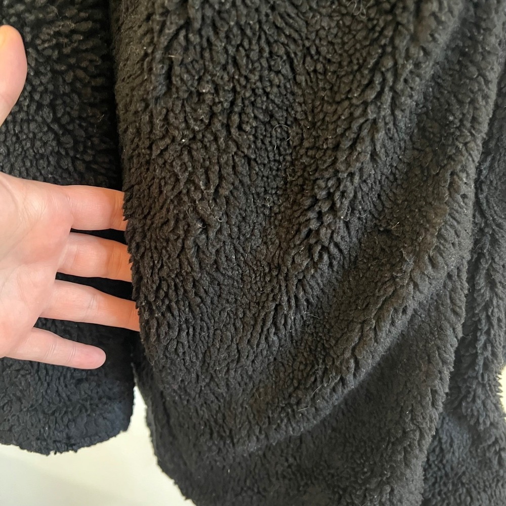 Madewell Black Sherpa Fleece Teddy Zip Front Jacket E4577 XS - Picture 3 of 9